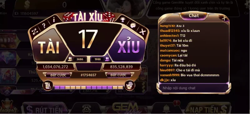 Mini game Tài Xỉu giải trí hấp dẫn tại Gemwin