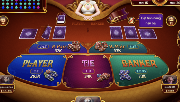 Hướng dẫn đặt cược trong Baccarat Gem win