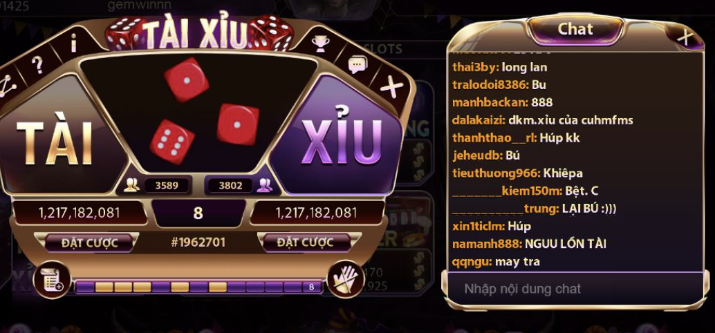 Tựa game Tài xỉu MD5 có mặt tại Gemwin